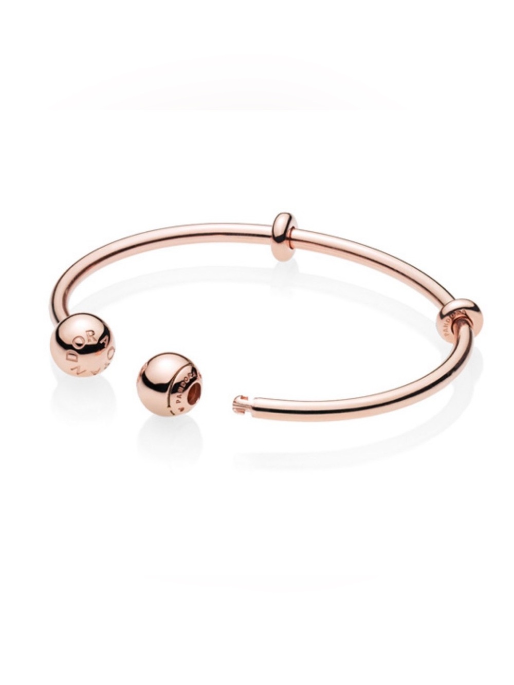 Retired Auth Pandora Rose Open Bangle Charm Bracelet 586477